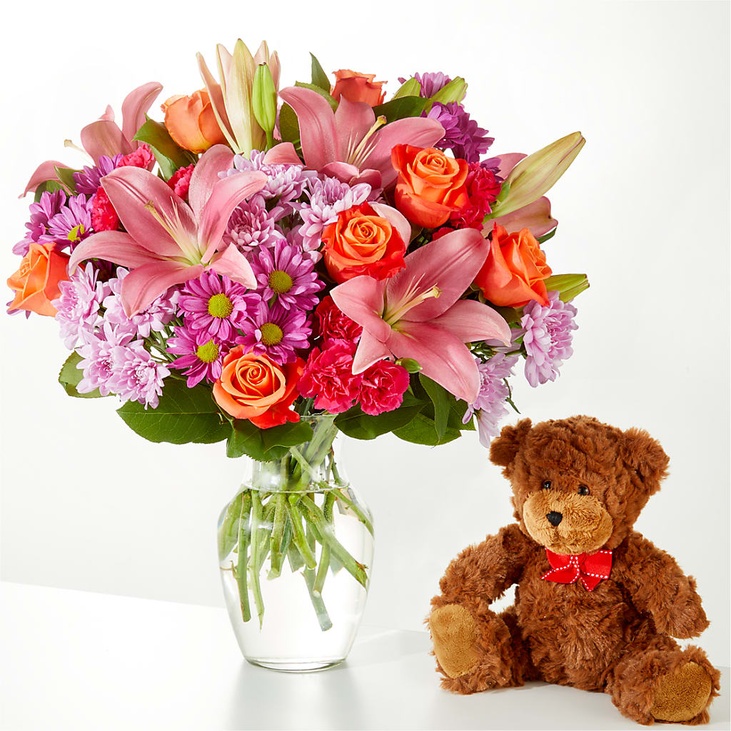 One and Only Bouquet and Bear Bundle – AZAR FLRST INC/NEWPORT BEACH FLRST & GDN, Irvine CA