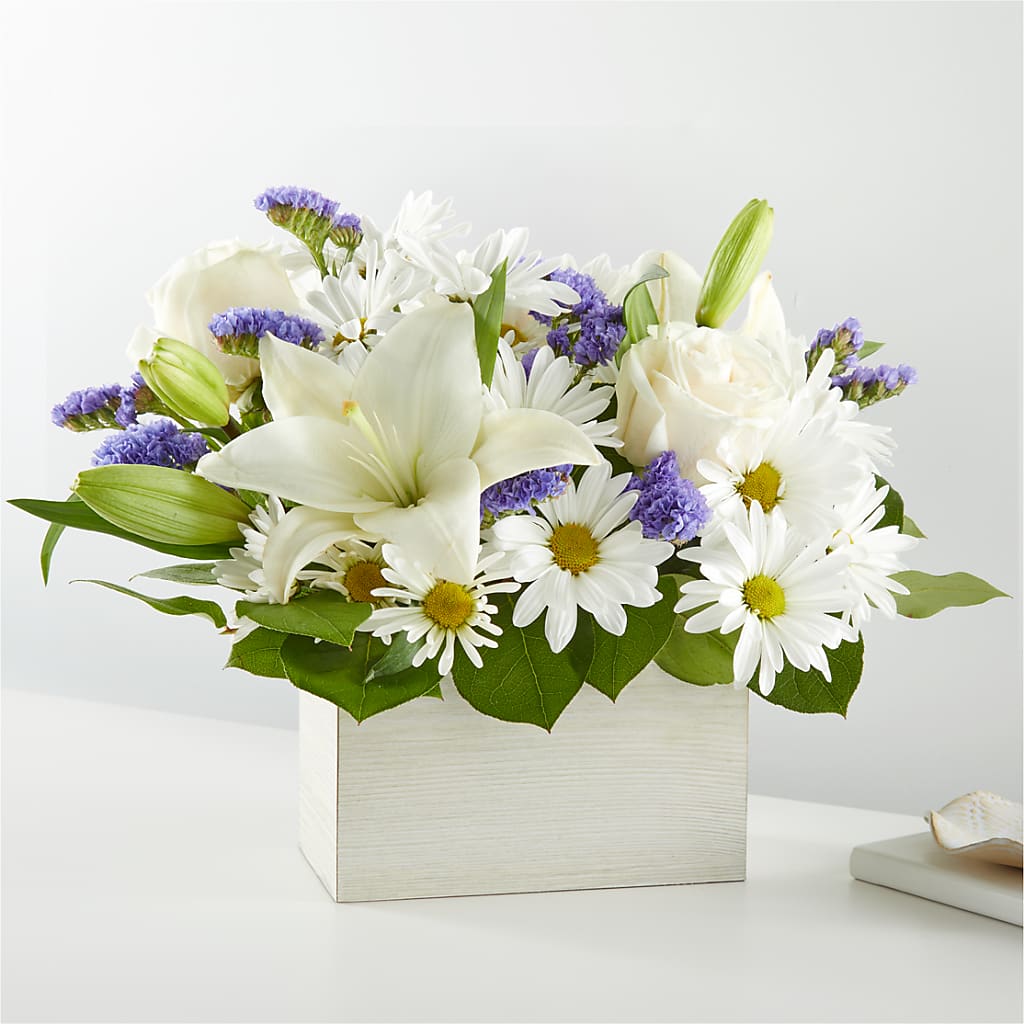 Beyond Blue Box Bouquet – AZAR FLRST INC/NEWPORT BEACH FLRST & GDN, Irvine CA