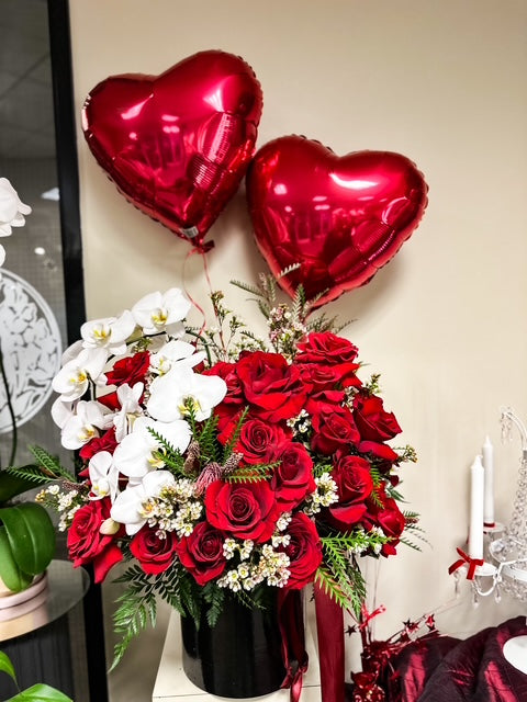 Forever Yours – Luxury Rose & Orchid Flower Box – AZAR FLRST INC/NEWPORT BEACH FLRST & GDN, Irvine CA