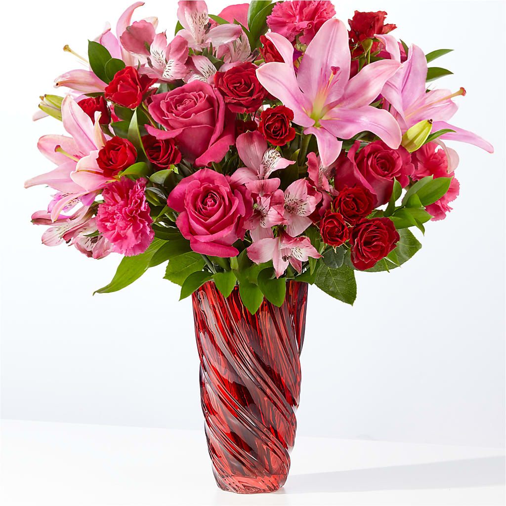 In Love Bouquet with Luxe Swirl Vase – AZAR FLRST INC/NEWPORT BEACH FLRST & GDN, Irvine CA