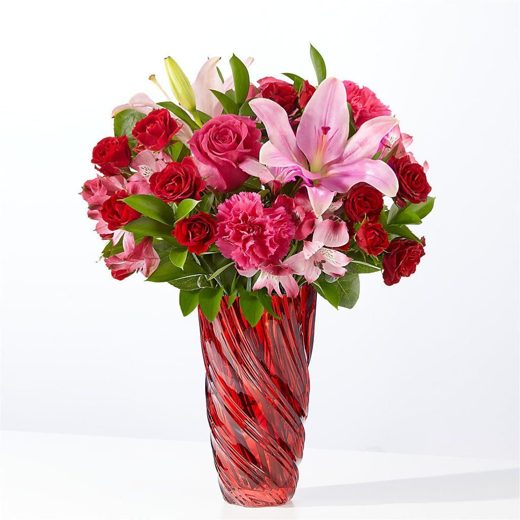 In Love Bouquet with Luxe Swirl Vase – AZAR FLRST INC/NEWPORT BEACH FLRST & GDN, Irvine CA