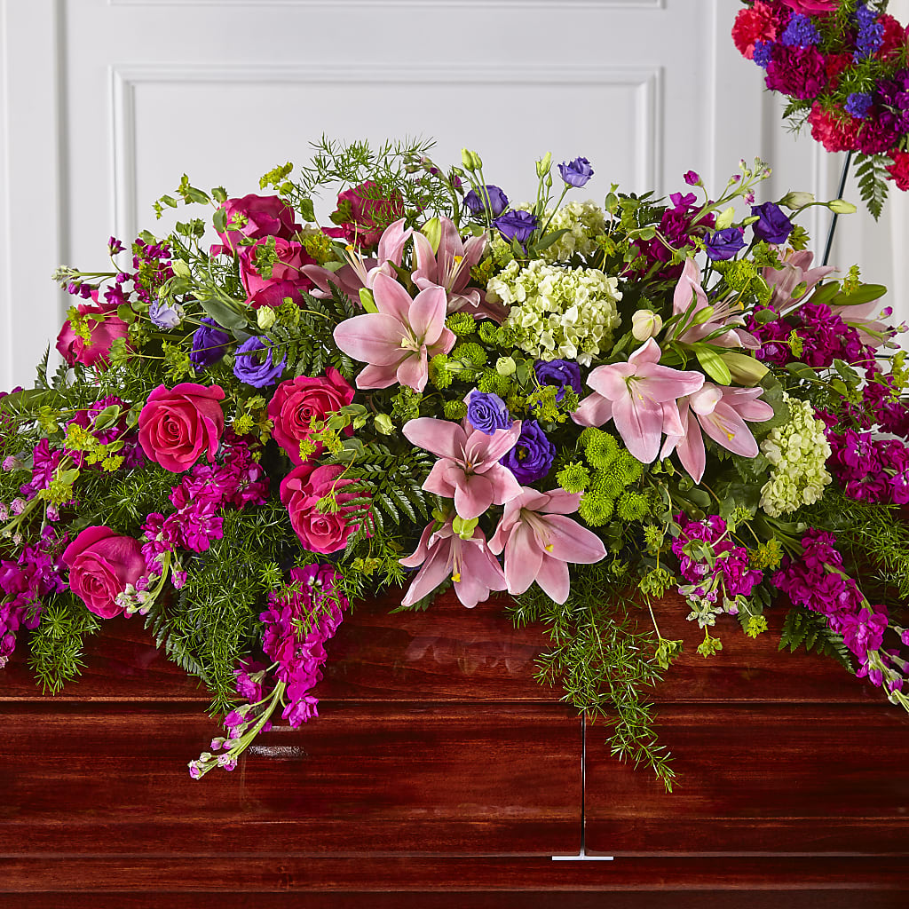 Radiant Tribute Casket Spray – AZAR FLRST INC/NEWPORT BEACH FLRST & GDN, Irvine CA