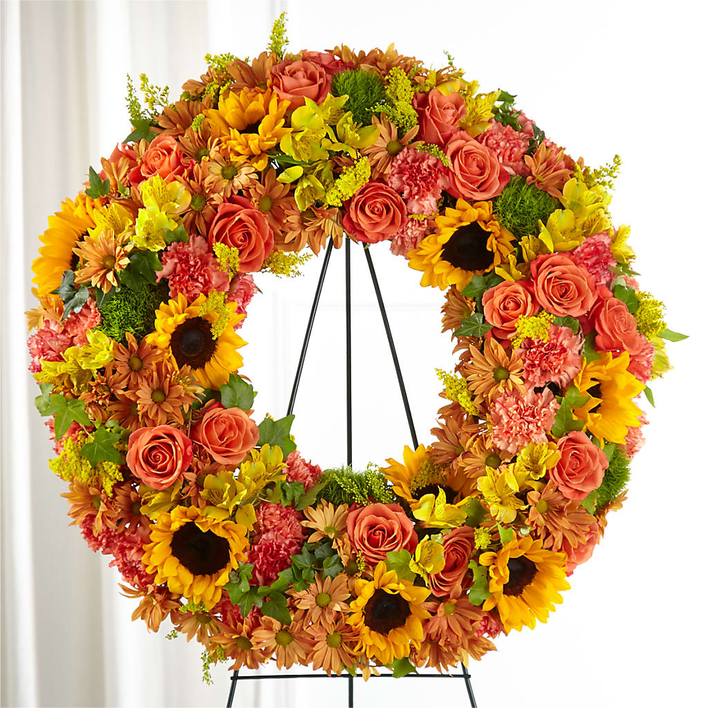 Autumnal Memories Wreath (Standard) – AZAR FLRST INC/NEWPORT BEACH FLRST & GDN, Irvine CA