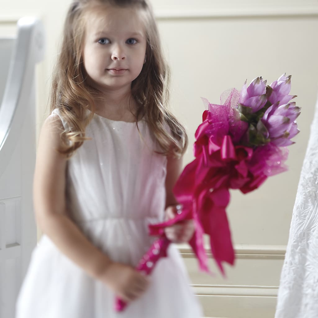 Sparkle Pink Flower Girl Bouquet – AZAR FLRST INC/NEWPORT BEACH FLRST & GDN, Irvine CA