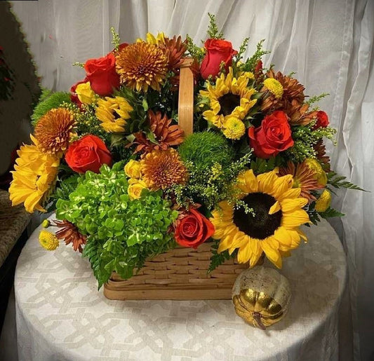 Autumn Sunflower Delight Basket