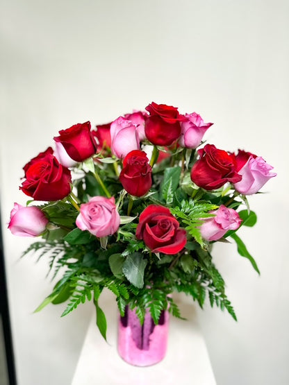 Blushing Amour – 24 Rose Valentine’s Arrangement – AZAR FLRST INC/NEWPORT BEACH FLRST & GDN, Irvine CA
