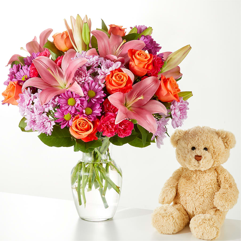 One and Only Bouquet and Bear Bundle – AZAR FLRST INC/NEWPORT BEACH FLRST & GDN, Irvine CA