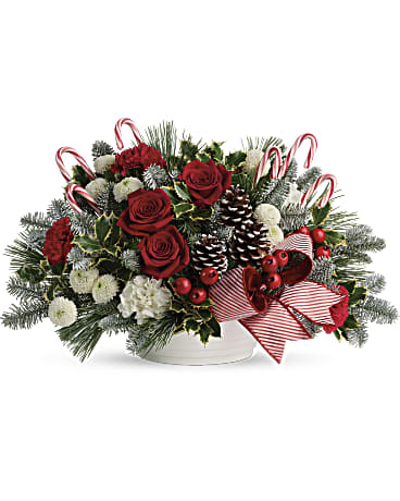 Candy Cane Winter Wishes Bouquet – AZAR FLRST INC/NEWPORT BEACH FLRST & GDN, Irvine CA