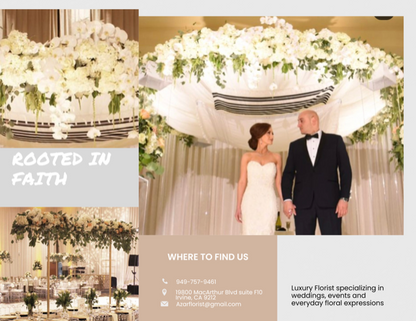 “Orchid Kedusha” Chuppah Package – AZAR FLRST INC/NEWPORT BEACH FLRST & GDN, Irvine CA