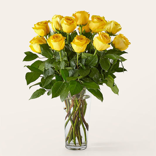 Long Stem Yellow Rose Bouquet – AZAR FLRST INC/NEWPORT BEACH FLRST & GDN, Irvine CA