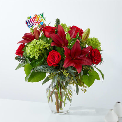 Merry Days Bouquet & Happy Birthday Topper