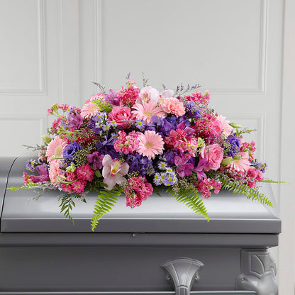 Glorious Garden Casket Spray – AZAR FLRST INC/NEWPORT BEACH FLRST & GDN, Irvine CA