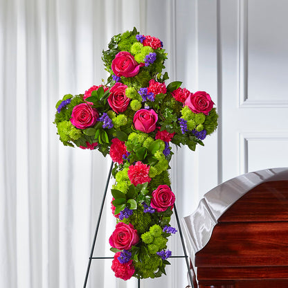 Tribute Rose Floral Cross – AZAR FLRST INC/NEWPORT BEACH FLRST & GDN, Irvine CA