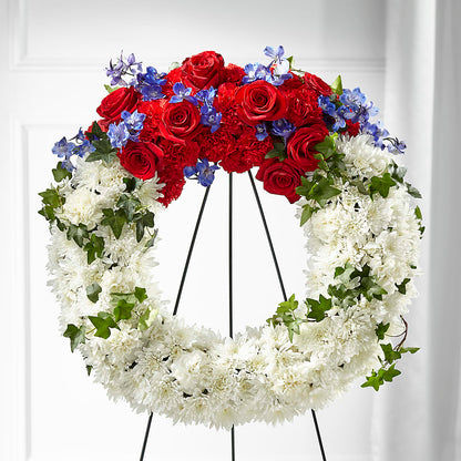 Patriotic Passion Wreath – AZAR FLRST INC/NEWPORT BEACH FLRST & GDN, Irvine CA
