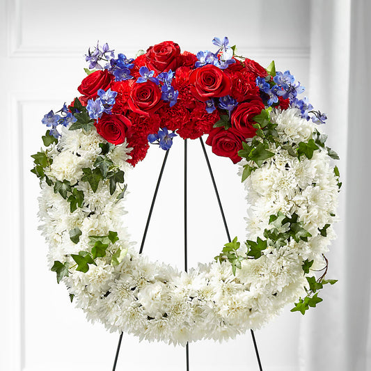 Patriotic Passion Wreath – AZAR FLRST INC/NEWPORT BEACH FLRST & GDN, Irvine CA