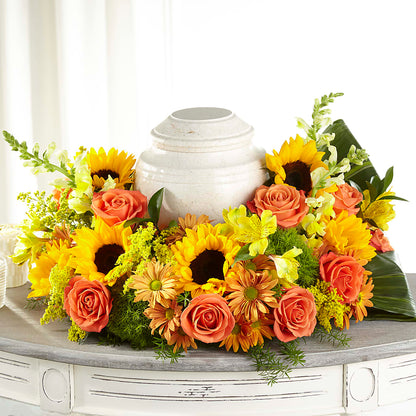 Faithful Sunflower Cremation Adornment – AZAR FLRST INC/NEWPORT BEACH FLRST & GDN, Irvine CA