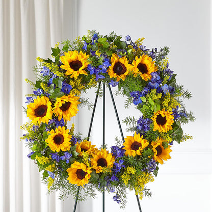 Bright Rays Wreath – AZAR FLRST INC/NEWPORT BEACH FLRST & GDN, Irvine CA