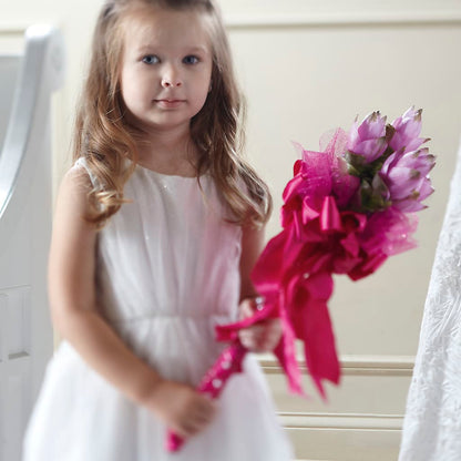 Sparkle Pink Flower Girl Bouquet – AZAR FLRST INC/NEWPORT BEACH FLRST & GDN, Irvine CA