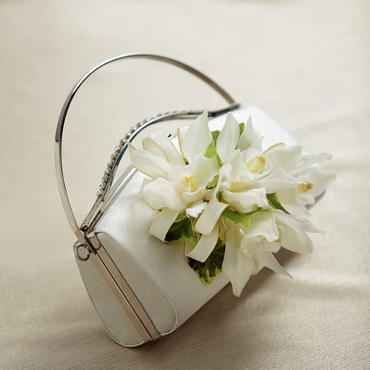 White Purse Decor – AZAR FLRST INC/NEWPORT BEACH FLRST & GDN, Irvine CA